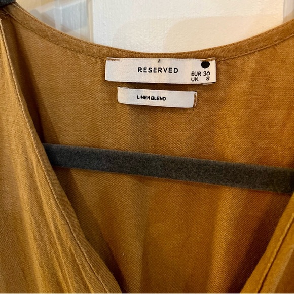 RESERVED Linen Button Down Tie Back Dress, Size EUR 36 (US Size 6/S) - Picture 3 of 6